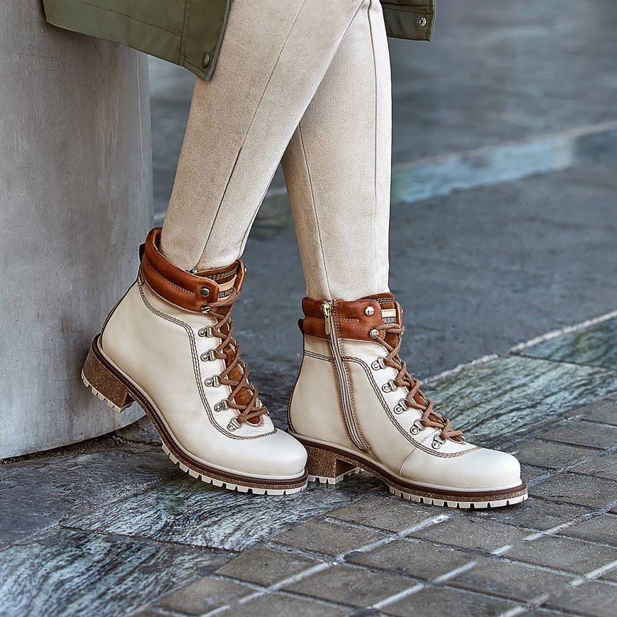 Women's Pikolinos ASPE Ankle Boots Cream / Brown | NZ J915307